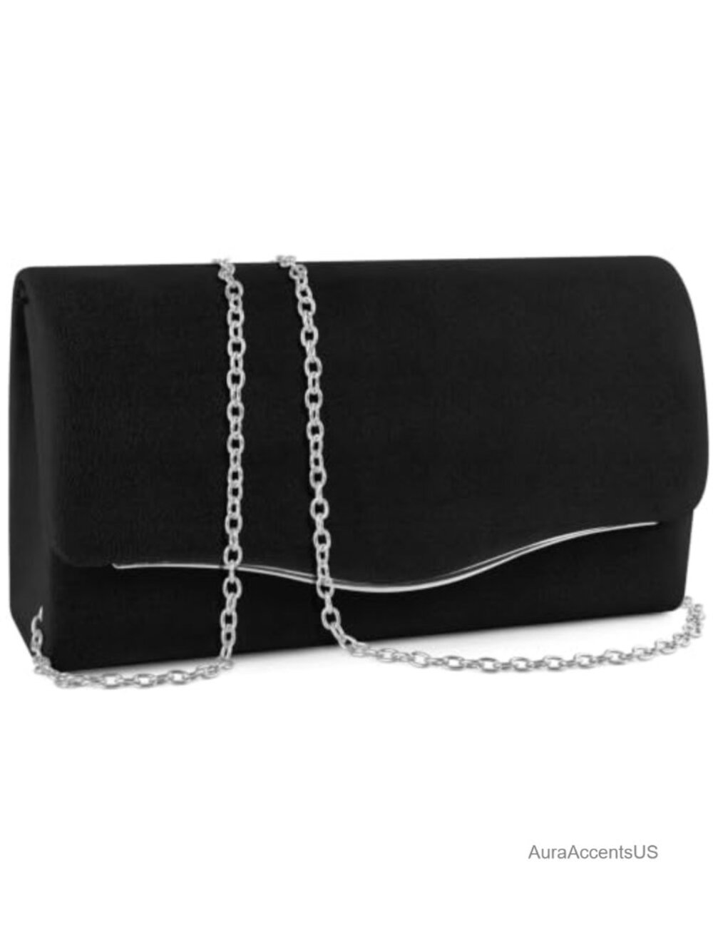 Velvet Faux Suede Evening Clutch Magnetic Closure Envelope Shoulder Crossbody